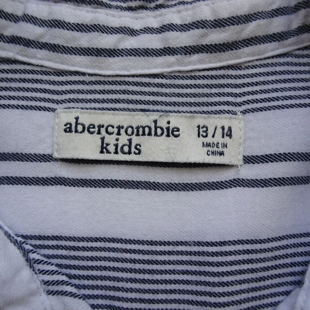 Clearance!💎5/$25 ABERCROMBIE Kids Girls Button Down Shirt Top Stripes 13/14